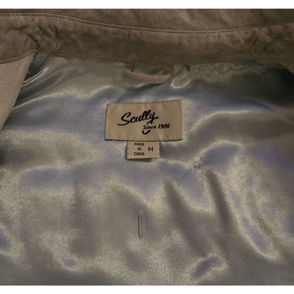 VTG scully leather suede shirt jacket Blue Embroidered Cowgirl Button Up Sz M - Picture 8 of 10